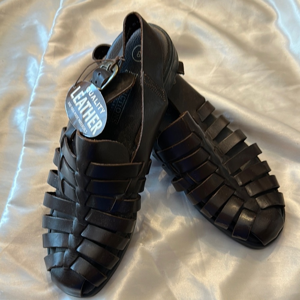 Predictions Dark Brown Leather Espadrilles